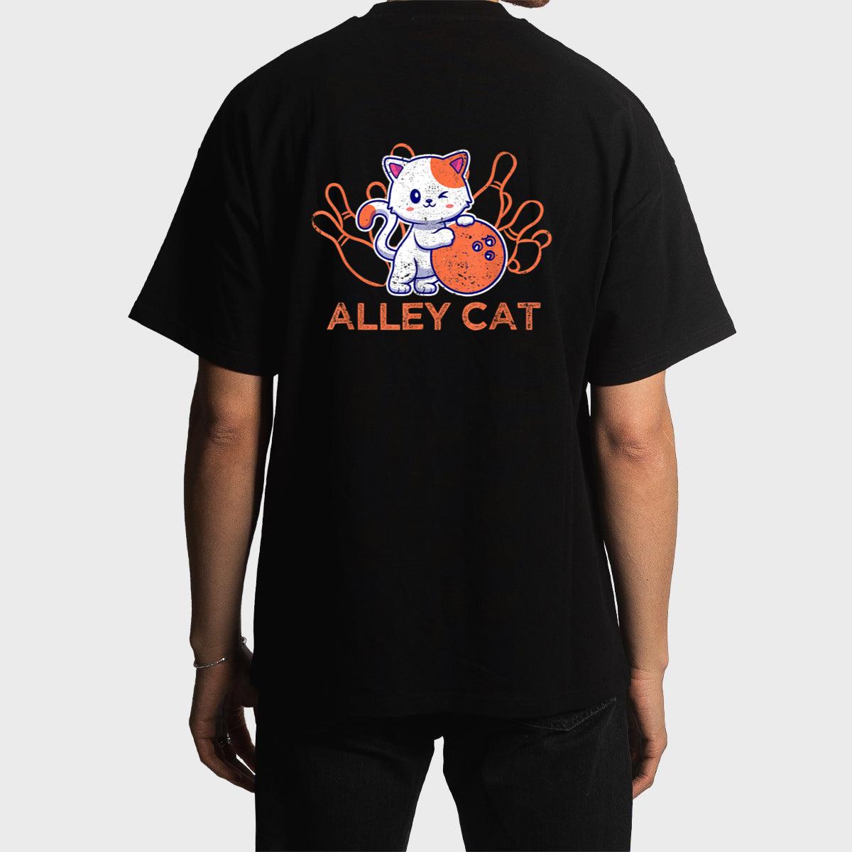 Alley Cat Bowling Team Humor Funny Bowler Cats Vintage Men T-Shirt