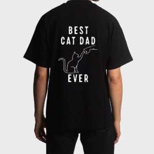 Best Cat Dad Ever Shirt Cat Daddy Paw Fist Bump Meow Cat Men T-Shirt