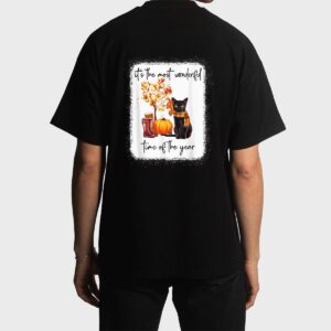 Black Cat Fall Itu2018s The Most Wonderful Time Of The Year Men T-Shirt
