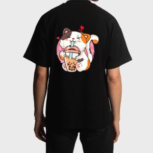 Cat Boba Bubble Tea Kawaii Anime Japanese Men T-Shirt