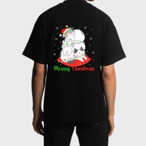 Cat Xmas Ree Lights Santa Cat Christmas Men T-Shirt