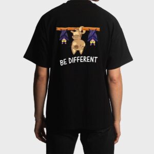 Cat with Bats Be different Funny Cat Lover Men T-Shirt