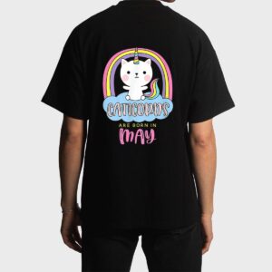 Caticorns Are Born In May Birthday Cat Unicorn Rainbow Cute Men T-Shirt