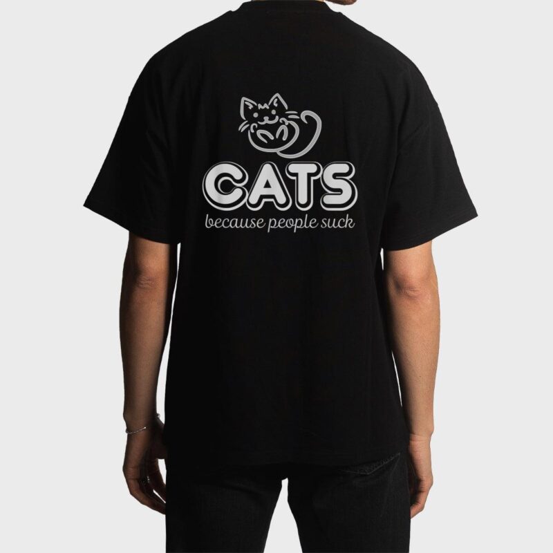 Cats Because People Suck Funny Kitty Lovers Men T-Shirt