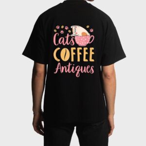 Cats Coffee Antiques Cat Lover Antiquing Men T-Shirt