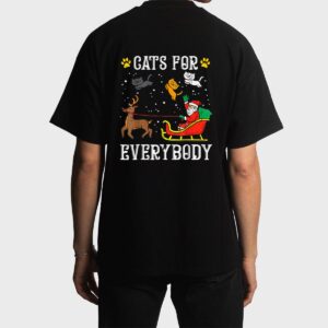 Cats For Everybody Santa Funny Christmas PJs Xmas Women Men T-Shirt
