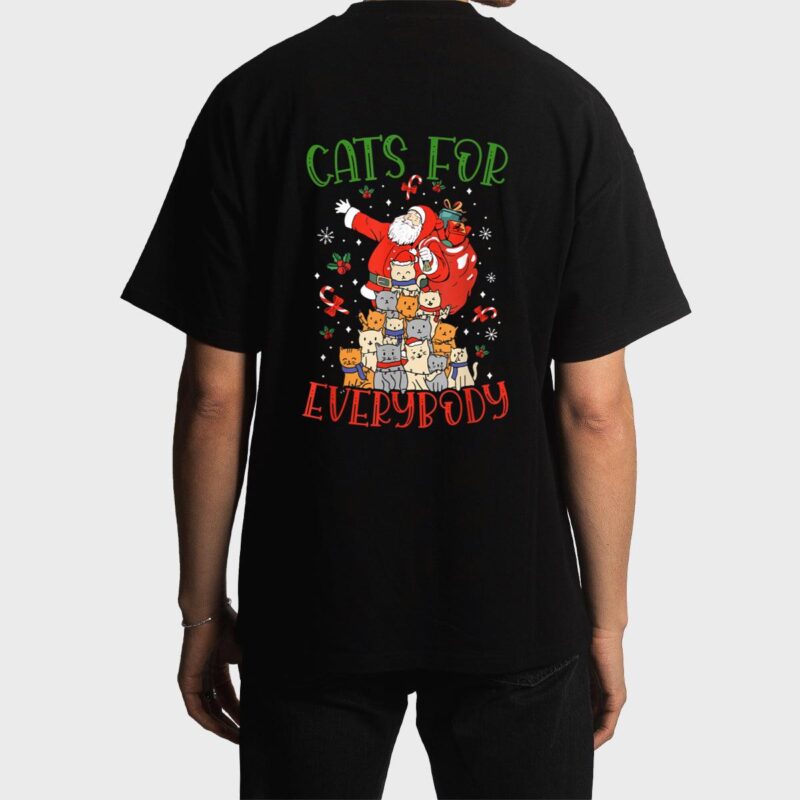 Cats For Everybody Ugly Christmas Cat Funny Xmas Men T-Shirt
