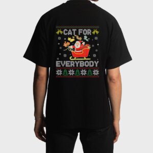 Cats For Everybody Ugly Sweater Christmas Santa Cat Lovers Men T-Shirt