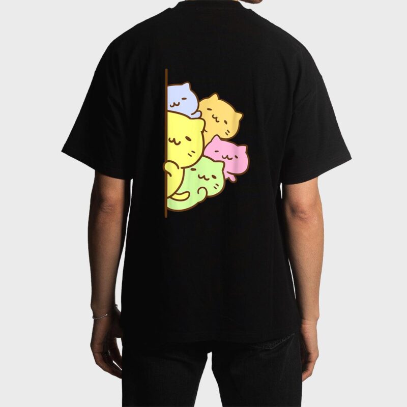 Cats Meowtain Cute Kitty Pile Anime Kawaii Gay Pride Men T-Shirt