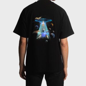 Cats UFO Funny Flying Kitten Spaceship Alien Lover Novelty Men T-Shirt