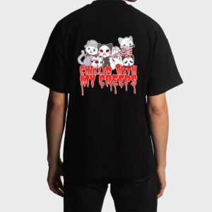 Chillin With My Creeps Cat Horror Serial Killer Halloween Men T-Shirt