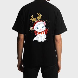 Christmas Cat Reindeer light Antlers Men T-Shirt