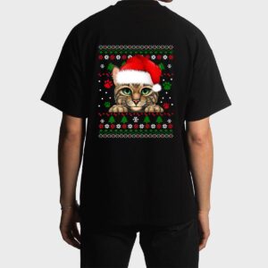 Christmas Cat Santa Hat Merry Catmas Ugly Christmas Sweater Premium Men T-Shirt