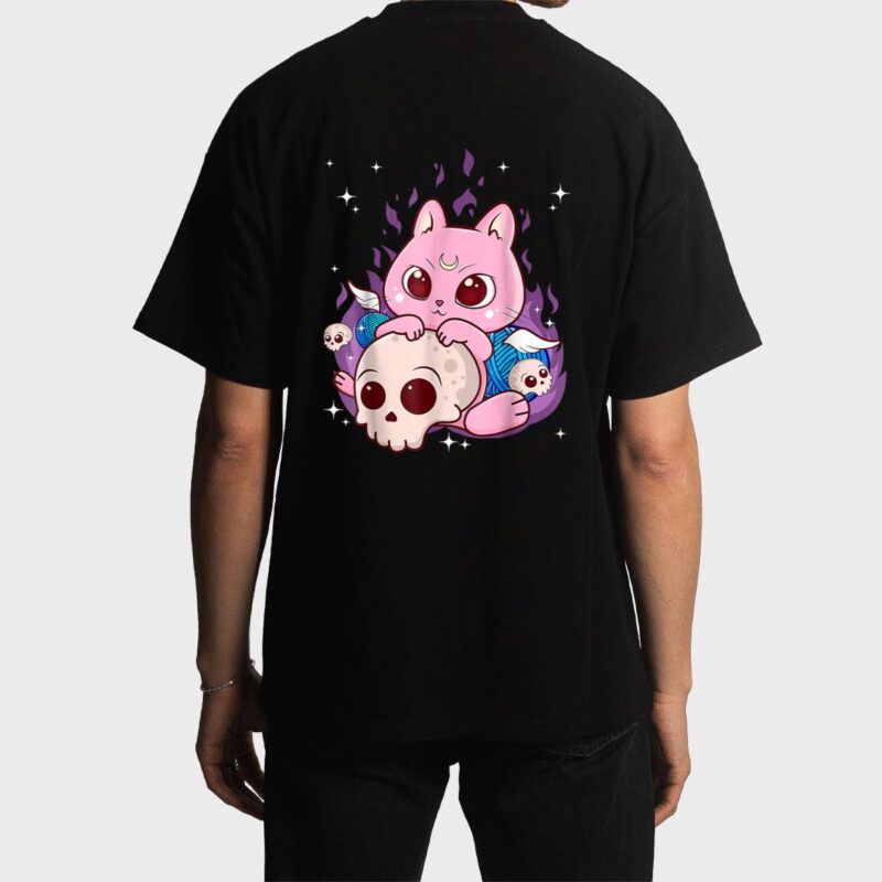 Cute Anime Kawaii Cat Aesthetic Kawaii Pastel Goth Halloween Men T-Shirt