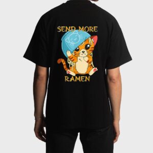 Cute Anime Kawaii Kitten Ramen Bowl Cat Men T-Shirt