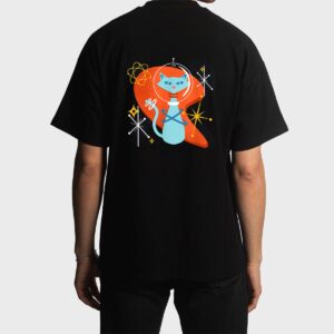 Cute Atomic Space Cat in Vintage Retro Vibes Men T-Shirt