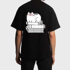 Cute Book Nerd Cat  - Funny Nerdy Kitten Men T-Shirt