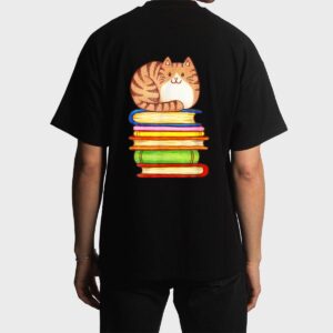 Cute Cat Books Graphic Women S Book Lovers Eacher Men T-Shirt