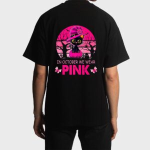 Cute Cat Breast Cancer Awareness In October We Wear Pink Men T-Shirt