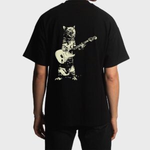 Cute Cat Playing Guitar Men T-Shirt