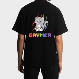 Cute Gaming Cat Gay Gamer Men T-Shirt