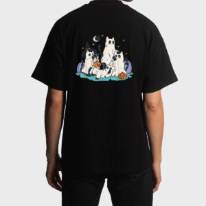 Cute Ghost Cats Cat Ghosts Funny Halloween Outfit Costumes Men T-Shirt