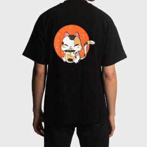 Cute Kawaii Cat Boba Bubble Milk Tea Anime Neko Kitten Men T-Shirt