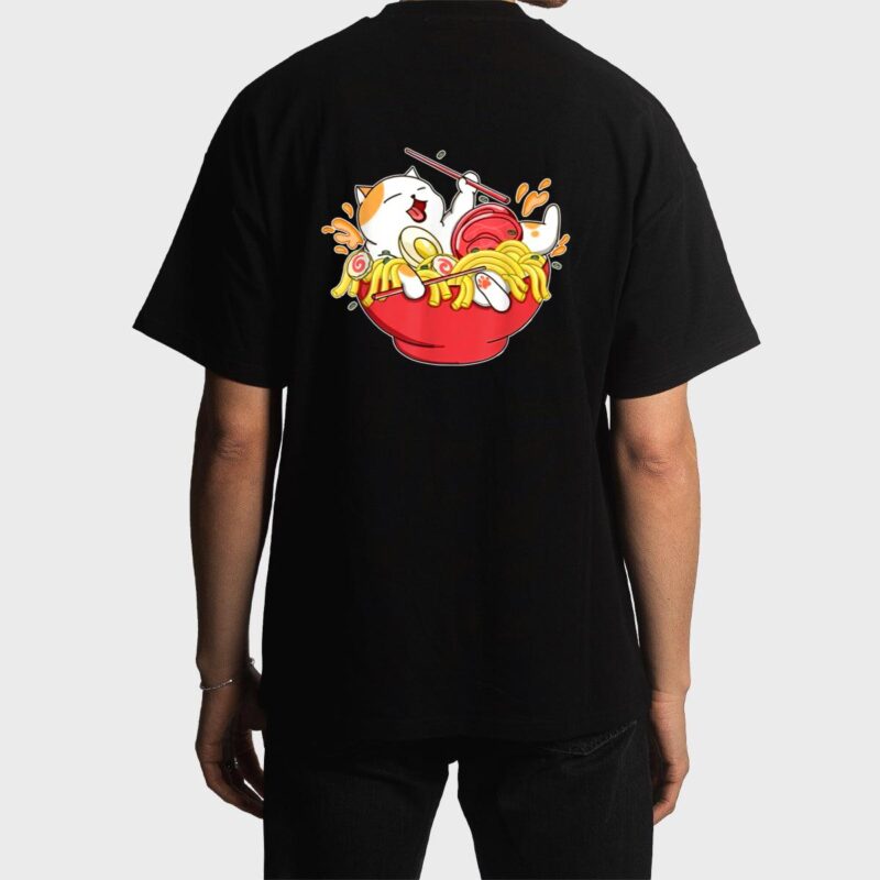 Cute Ramen and Cats Funny Anime Noodle Japanese Gift Girls Men T-Shirt
