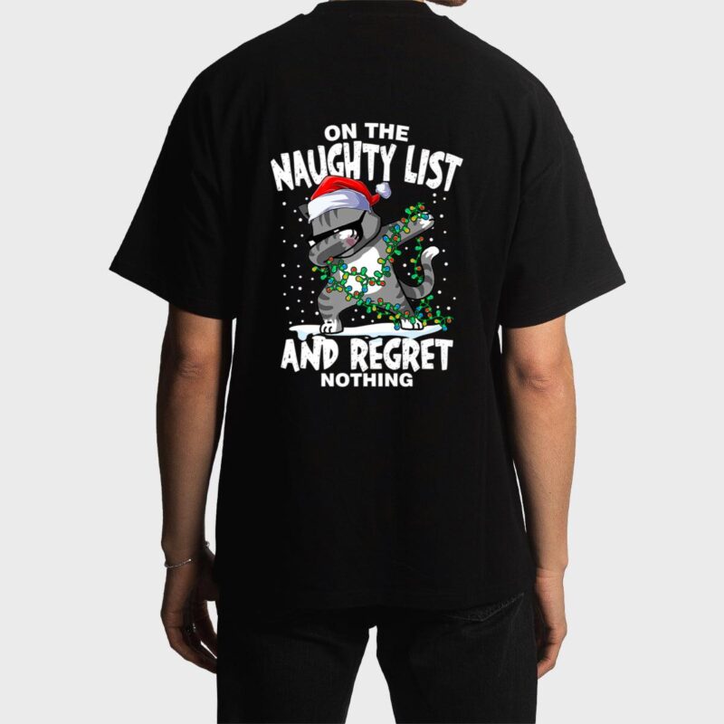 Dabbing Cat  On the Naughty List and I Regret Nothing Men T-Shirt