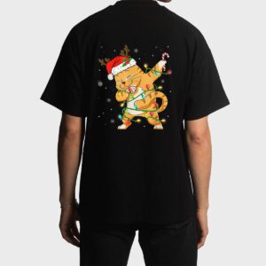 Dabbing Cat Santa Christmas Kids Boys Girls Catmas Xmas Men T-Shirt