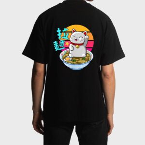Fortune Cat Ramen Kawaii Maneki Neko Men T-Shirt