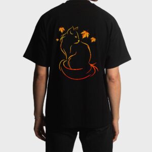 Funny Cat Leaf Fall Hello Autumn For Cute Kitten Lover Men T-Shirt