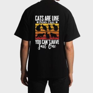 Funny Cat Owners Cat Lovers Cats Are Like Potato Chips Men T-Shirt