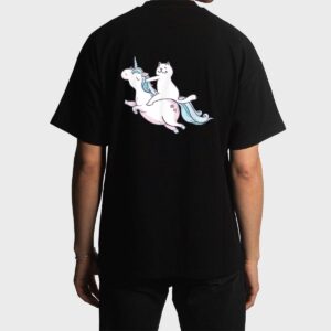 Funny Cat Riding Unicorn T-Shirt Hipster Always Be You Kitty Men T-Shirt