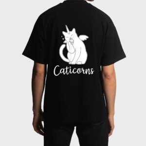 Funny Caticorn  Cat Unicorn Meow Kitty Funny Black Cat Men T-Shirt