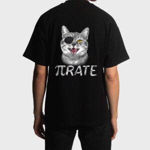 Funny Pi Day Math Science Cat Pirate Men T-Shirt