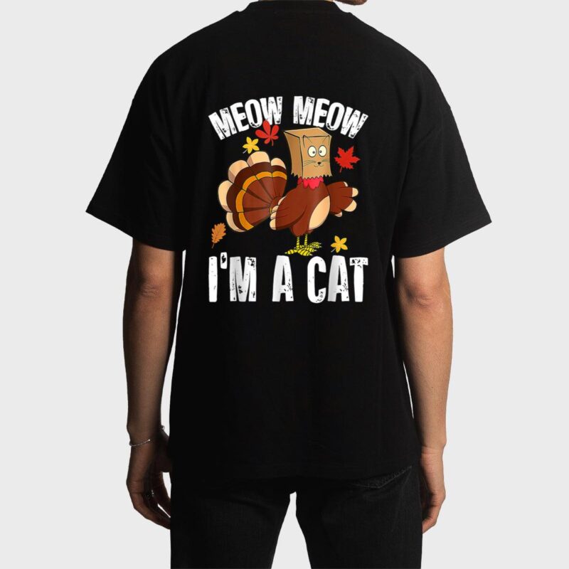 Funny Thanksgiving Cool Turkey Fake Cat Men T-Shirt