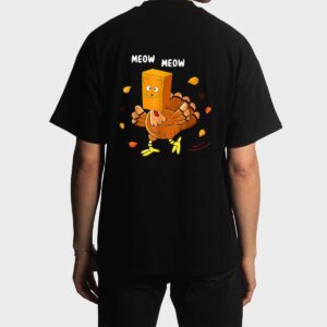 Funny Thanksgiving Turkey Fake Cat Meow Kitty Cats Lover Men T-Shirt