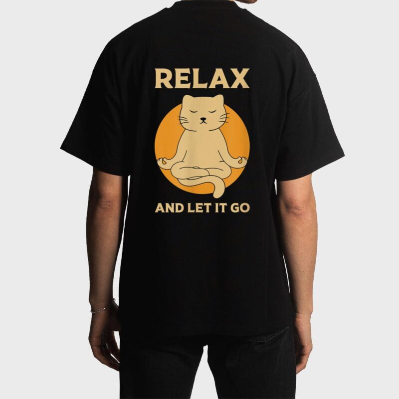 Funny cat Graphic Yoga Zen Meditation Men T-Shirt