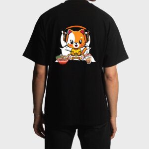 Gamer Cat Boba and Ramen Kawaii Anime Neko Men T-Shirt