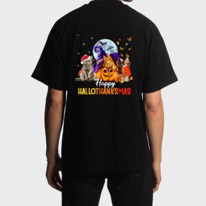 Happy-Thanksgiving Cat Happy-Hallothanksmas Cute-Cats Men T-Shirt