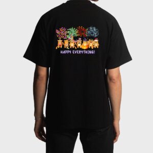 Happy Everything cat Seasons All Year Tree funny cat lover Men T-Shirt