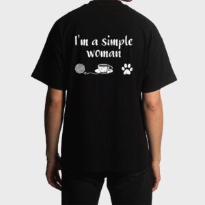 I M A Simple Woman Loves Knitting Coffee Dog Cat Paw Men T-Shirt