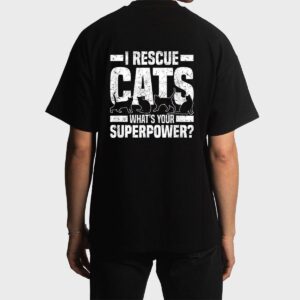 I Rescue Cats What S Your Superpower USA Flag Rescue Cat Men T-Shirt