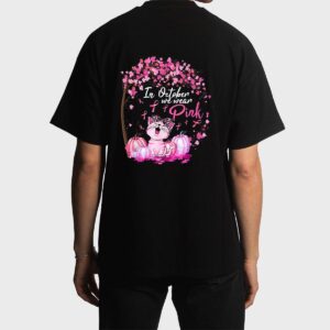 In October We Wear Pink Leopard Cat Breast Cancer Awareness Men T-Shirt