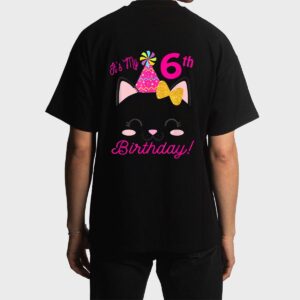 Its My 6H Birthday Girl Kitty Cat Heme Party Six Men T-Shirt