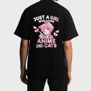 Just A Girl Who Loves Anime And Cats Cute Otaku Manga Men T-Shirt