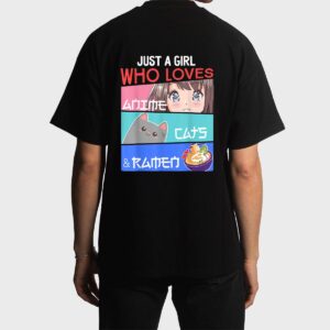 Just A Girl Who Loves Anime Cats, Ramen Lover Kawaii Otaku Men T-Shirt