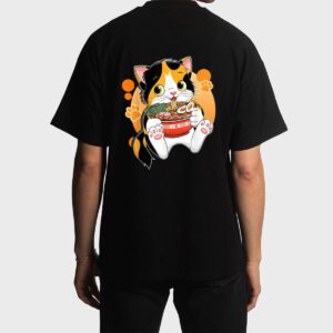 Kawaii Anime Cat  Japanese Ramen Noodles Gift Men T-Shirt