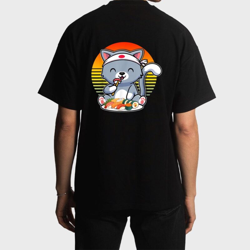 Kawaii Cat Otaku Japanese Sushi Gift Girls Official nager Men T-Shirt